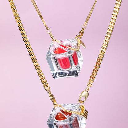 FancyCube Chain silver necklace wearable makeup accessory