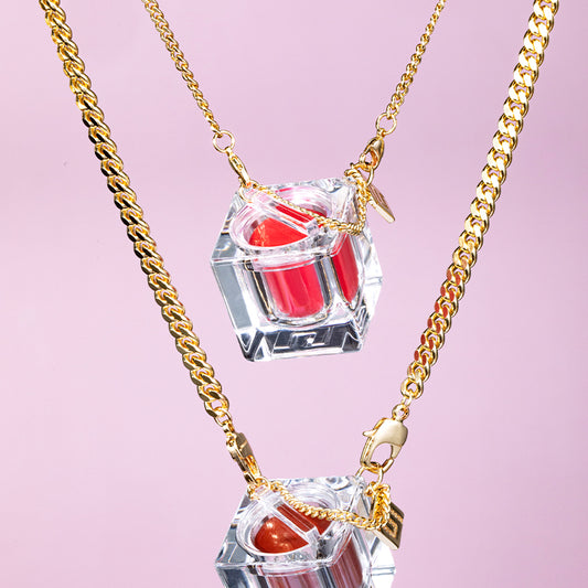 FancyCube Chain silver necklace wearable makeup accessory