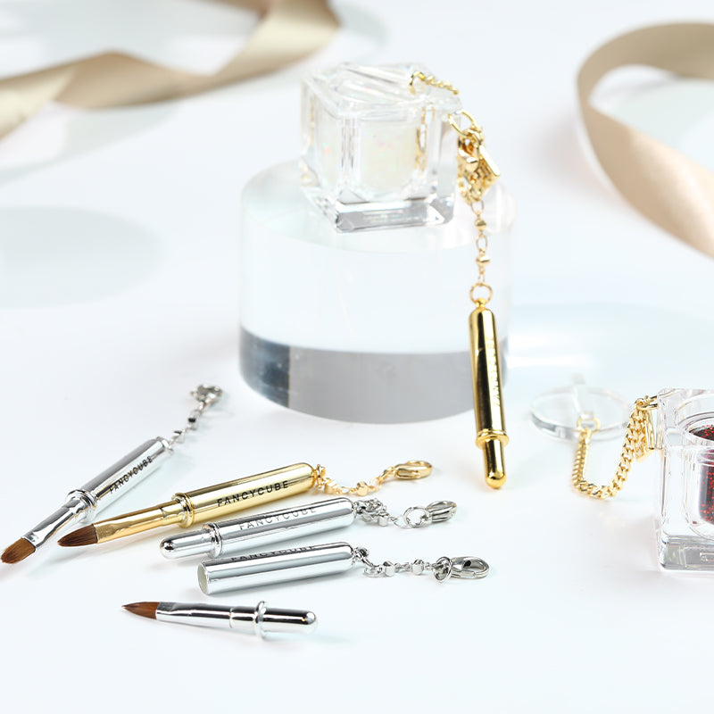 FancyCube Lip Brush silver precision makeup applicator